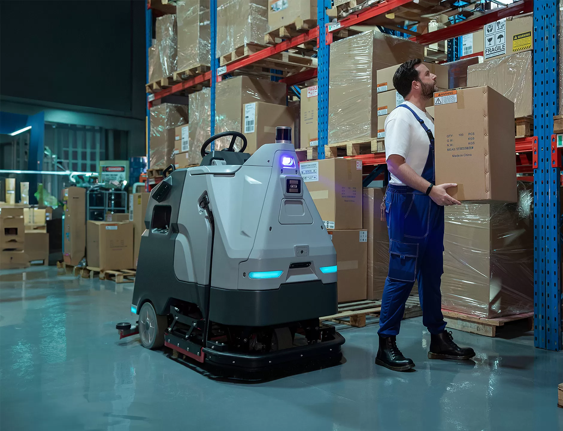 industrial robotic floor scrubber